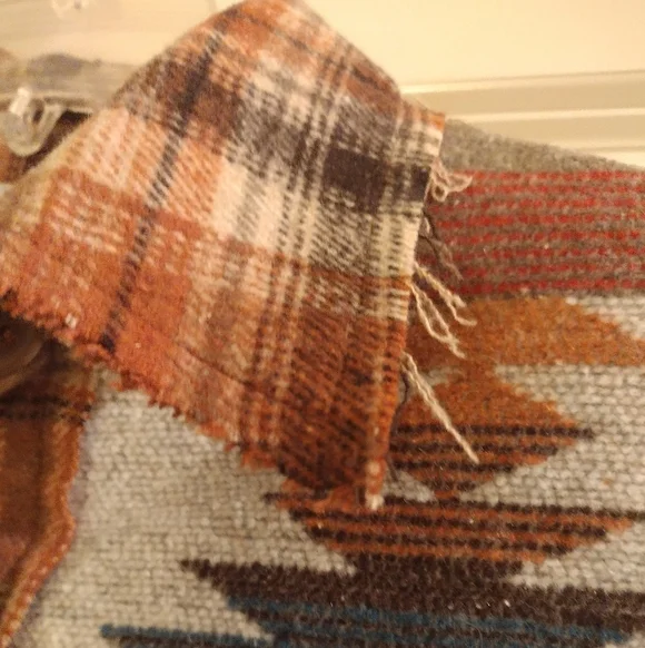 White Birch Orange And Blue Plaid/Aztec Shirt Jacket Size Medium - Picture 7 of 8